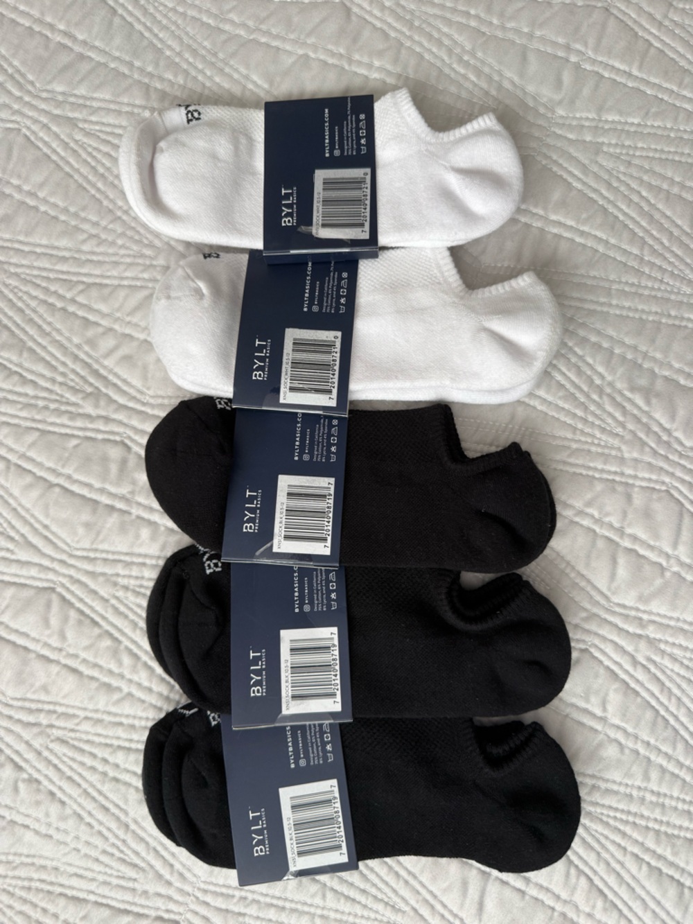 BYLT LUX No-Show Sock 6-Pack - Black & White. - Picture 3 of 3